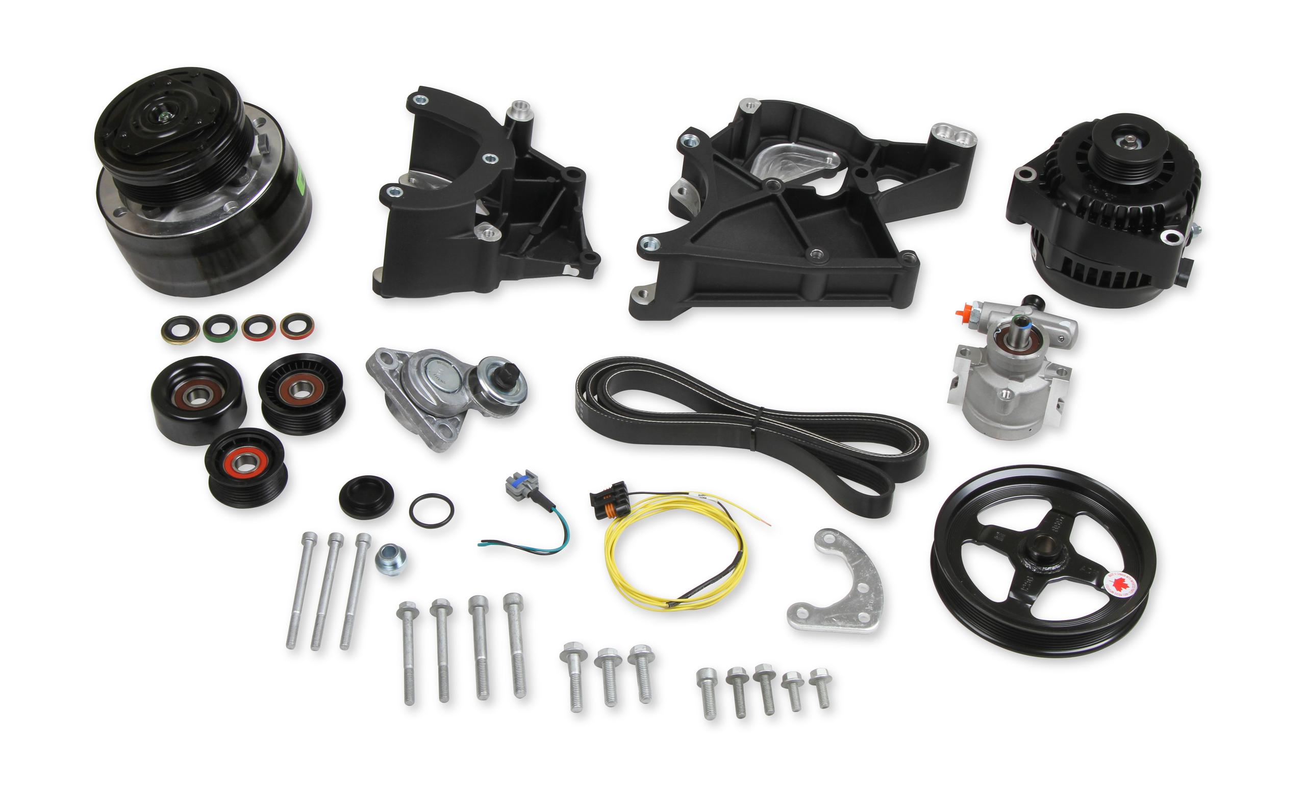 Holley LS/LT Complete Accessory Drive Kit- Black Finish.  - 20-136BK