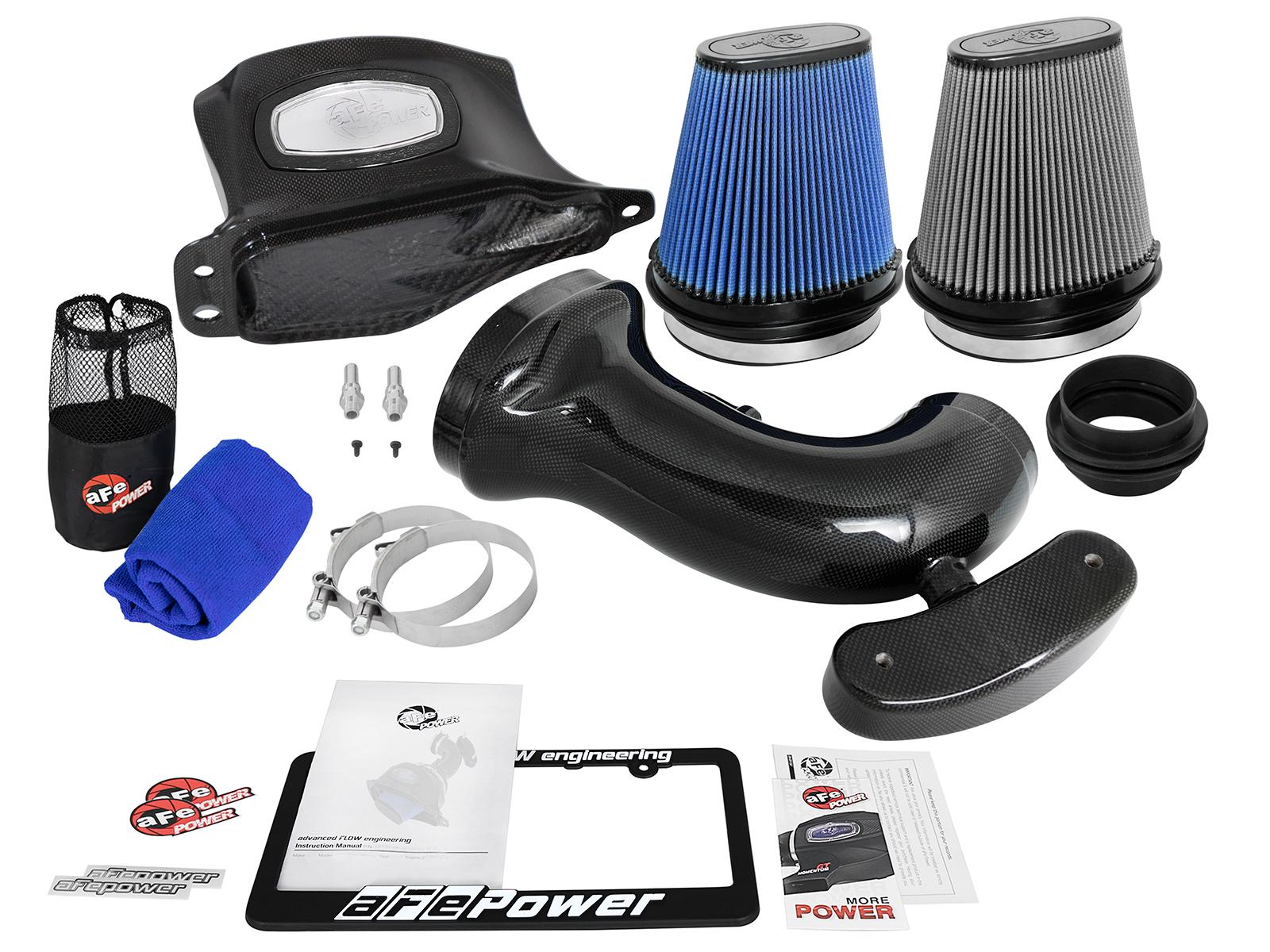 AFE 52-74201-C Black Series Momentum Carbon Fiber Cold Air Intake System w/Dual Filter Media (2014-2019 C7 Corvette)