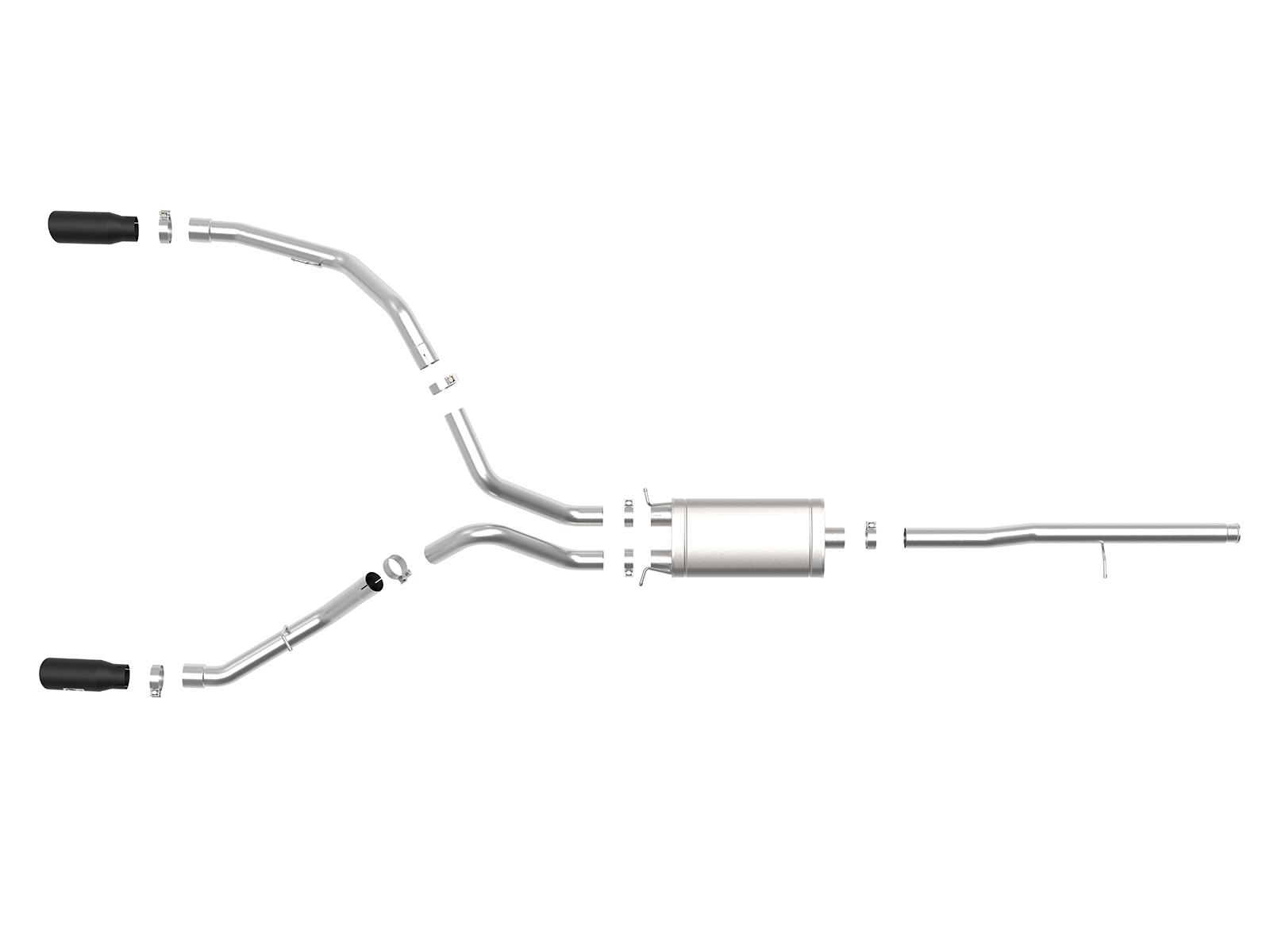 AFE Cat-Back Exhaust System (2009-2019 GM 1500 V6-4.3/V8-4.8/5.3L) - 49-44112-B
