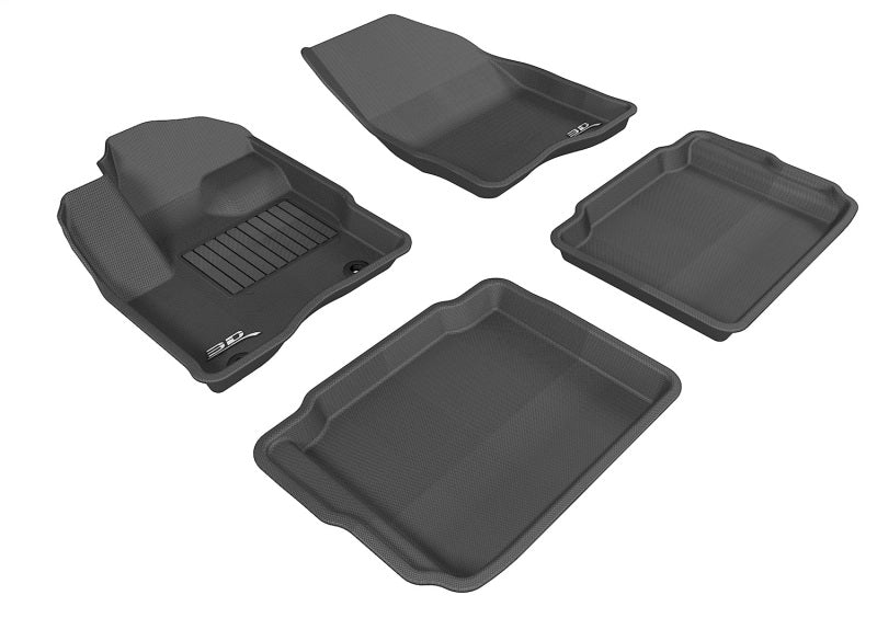 3D MAXpider 2010-2019 Ford Taurus Kagu 1st & 2nd Row Floormats - Black