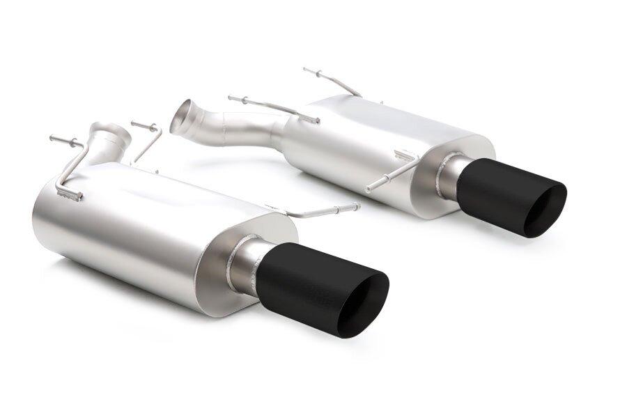 Long Tube Headers FDAB00002B Axleback Exhaust System with Black Tips (2011-2014 5.0L Mustang GT / 2011-2012 Shelby GT500 5.4L)