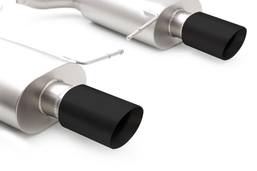Long Tube Headers FDAB00002B Axleback Exhaust System with Black Tips (2011-2014 5.0L Mustang GT / 2011-2012 Shelby GT500 5.4L)