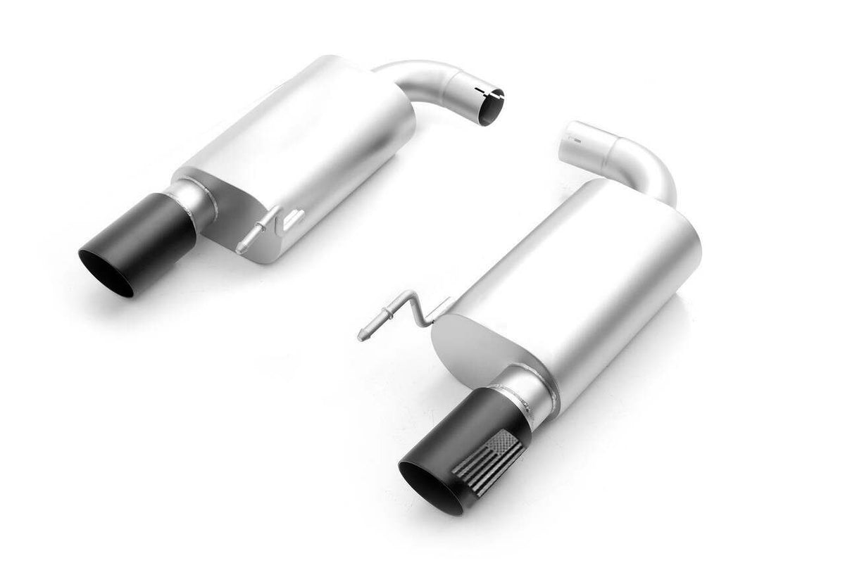 LTH 2.75" AxleBack Exhaust System Stainless Steel with 4" Black Patriot Series Tips (2015-2017 Mustang GT / 2026 Mustang GT Non Active) - FDAB00004LP
