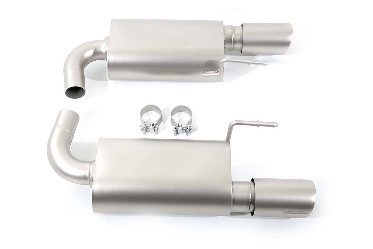 CP-E Austenite Single Exit Race Axleback Exhaust System with Titan Finish (2015-2024 2.3L Ecoboost Mustang Non Active) - FDAE00005T