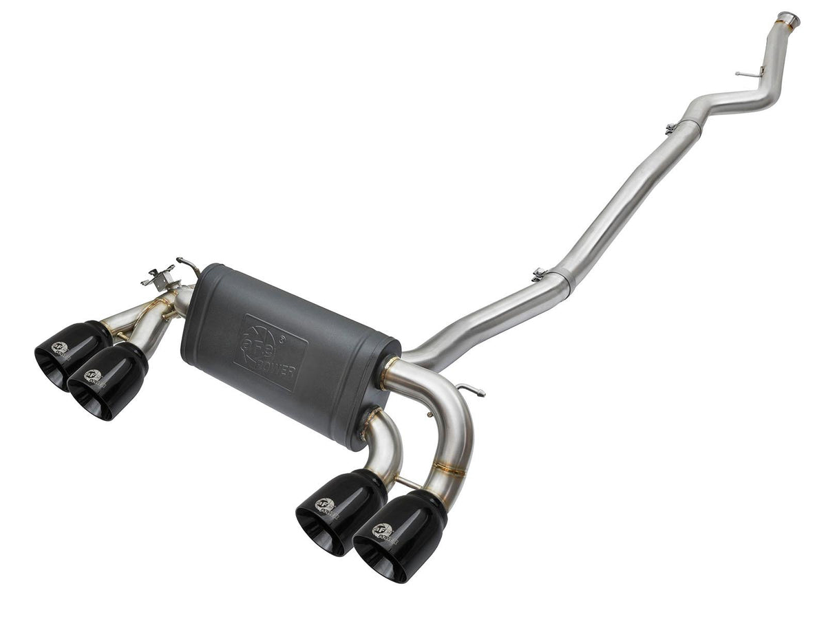 AFE 49-36330-1B Cat-Back Exhaust Black Tips MACH Force-Xp 3" to 2.5" 304 Stainless Steel (2016-2018 BMW M2 (F87) L6-3.0L (t) N55)