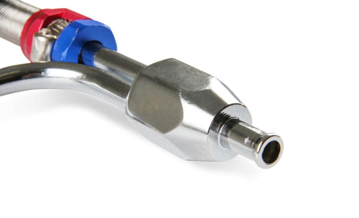 Mr. Gasket Adjustable Fuel Line with Red and Blue Hose Ends.  - 1556G