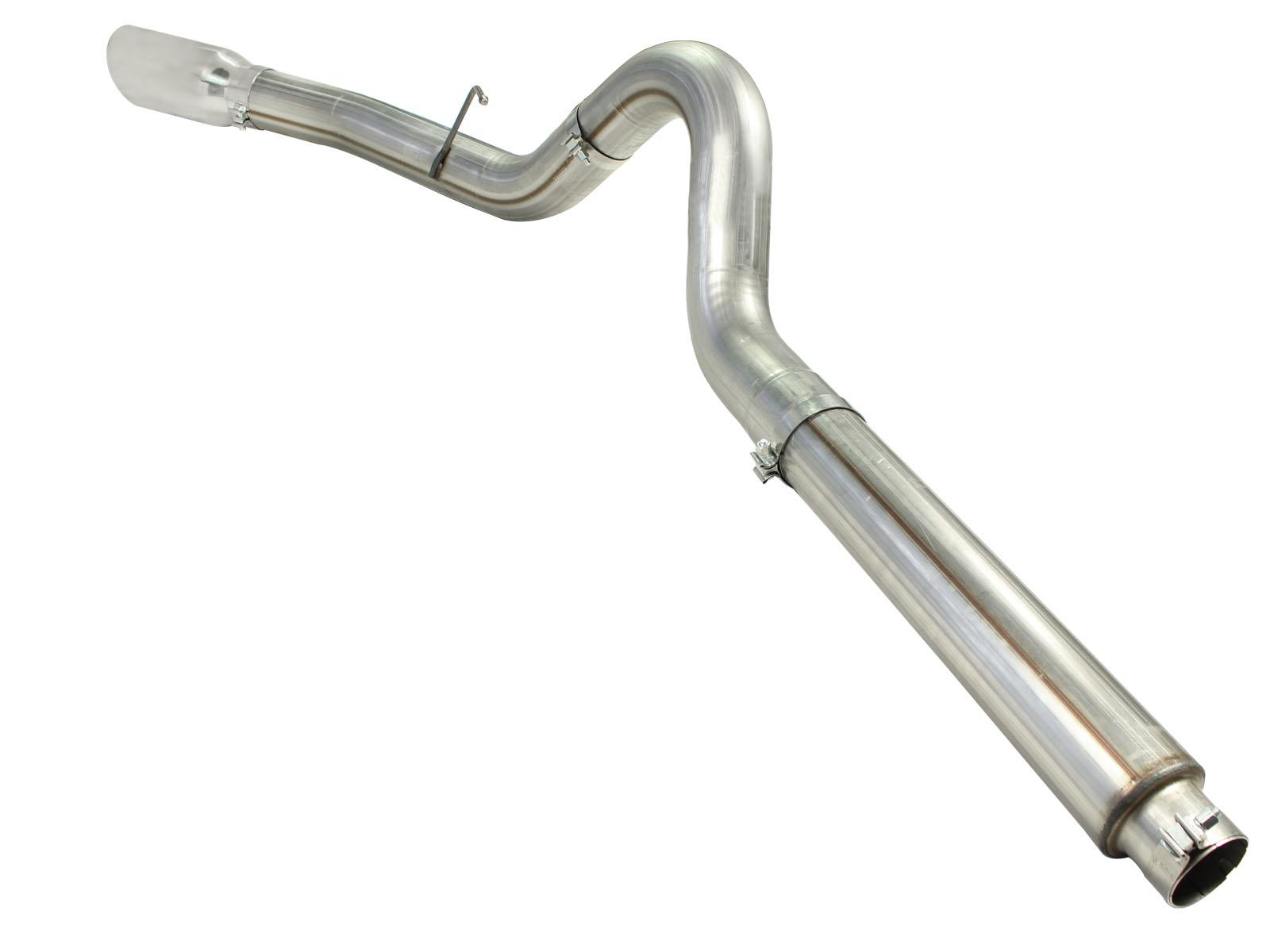 AFE Large Bore-HD 5 IN 409 Stainless Steel DPF-Back Exhaust System w/Polished Tip (2008-2010 F-550 Super Duty) - 49-43054-P