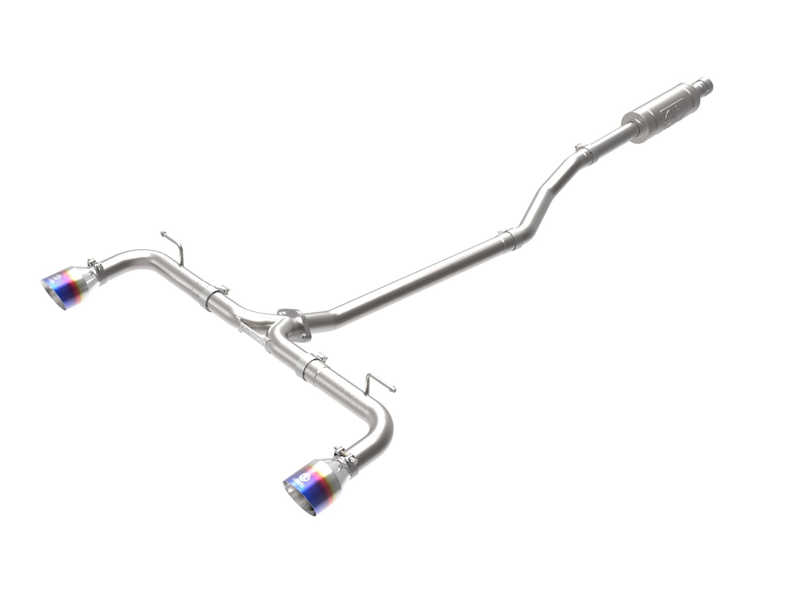 AFE Takeda 2-1/2 IN 304 Stainless Steel Cat-Back Exhaust System w/ Blue Flame Tips (Mazda 3 14-18 L4-2.0/2.5L) - 49-37015-L