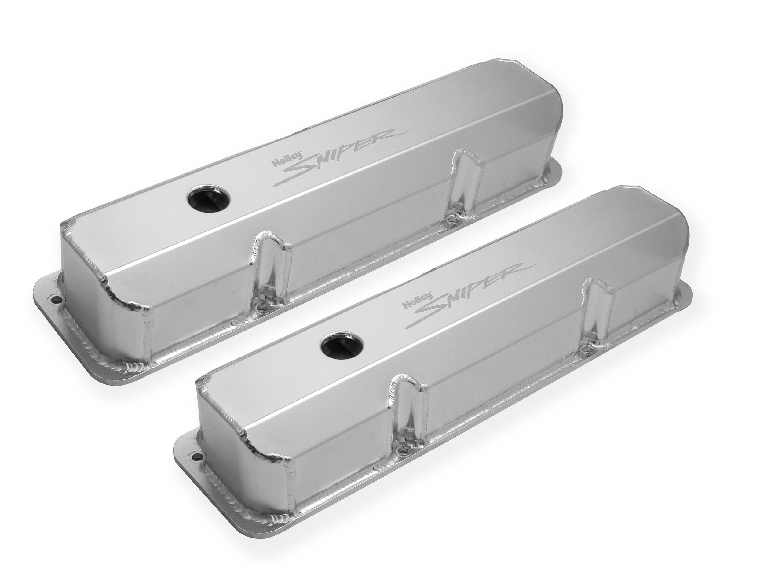 Holley Aluminum Valve Cover Set (1958-1976 F-100, F-150, F-250, F-350, F-500, Club, Country Sedan, Country Squire, Sunliner, Thunderbird, Torino, Victoria, Custom 500, Galaxie 500, GT40, 300, Custom, Courier Sedan Delivery, Custom 300, Del Rio Wagon, Fair