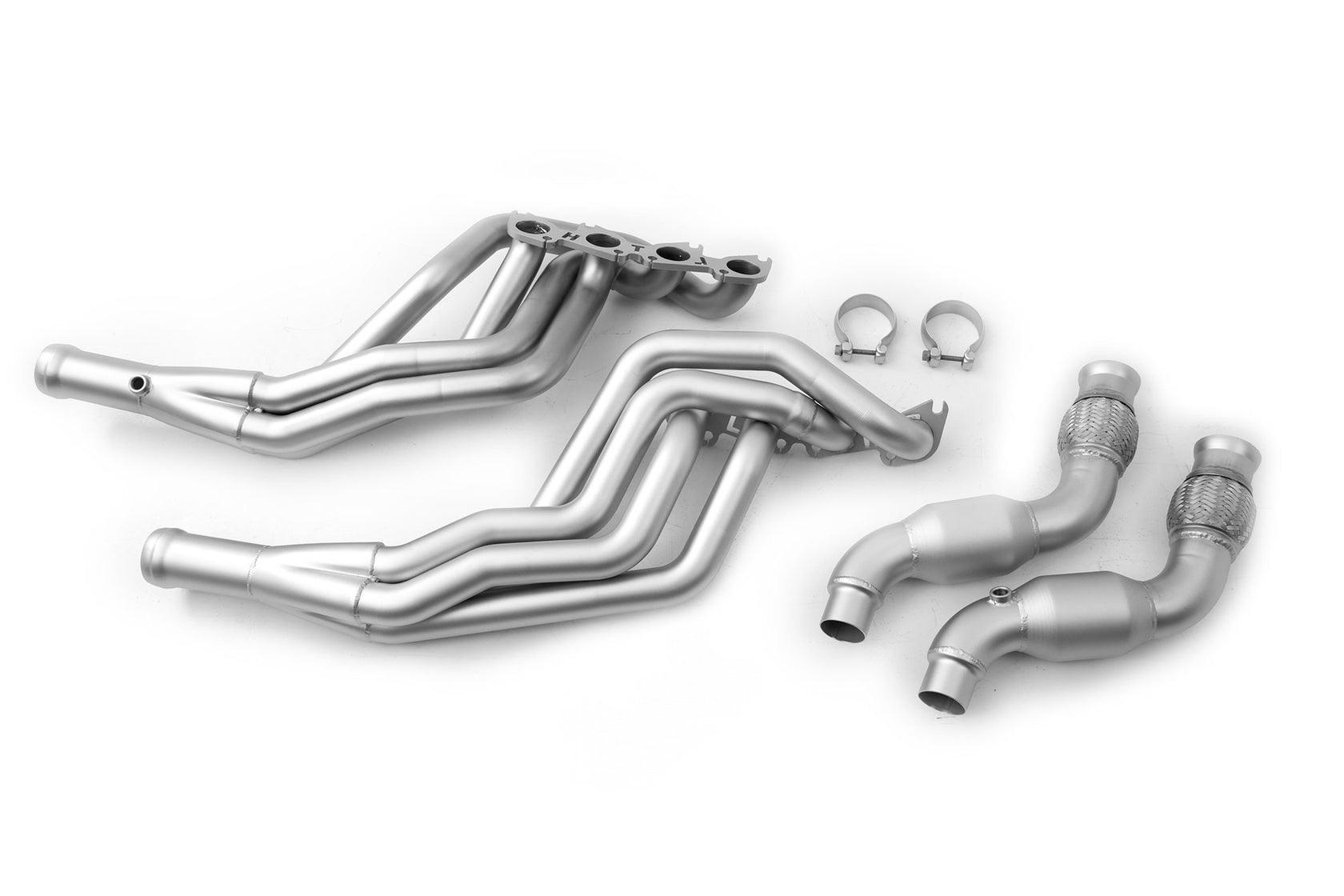 Long Tube Headers T304SS 1-7/8" x 3" Equal Length Long Tube Headers and Connection Pipes - Track Only - Titan Finish (2015-2026 Mustang GT) - FDLH00060T