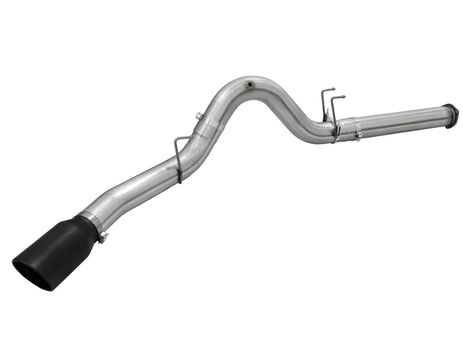 AFE Large Bore-HD 5 IN 409 Stainless Steel DPF-Back Exhaust System w/Black Tip - 49-43064-B