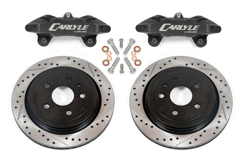 BMR Fabrication Brake Kit for 15" Conversion, Drilled and Slotted Rotors, Black Calipers Black (2008-2009 Pontiac G8) - DBK352