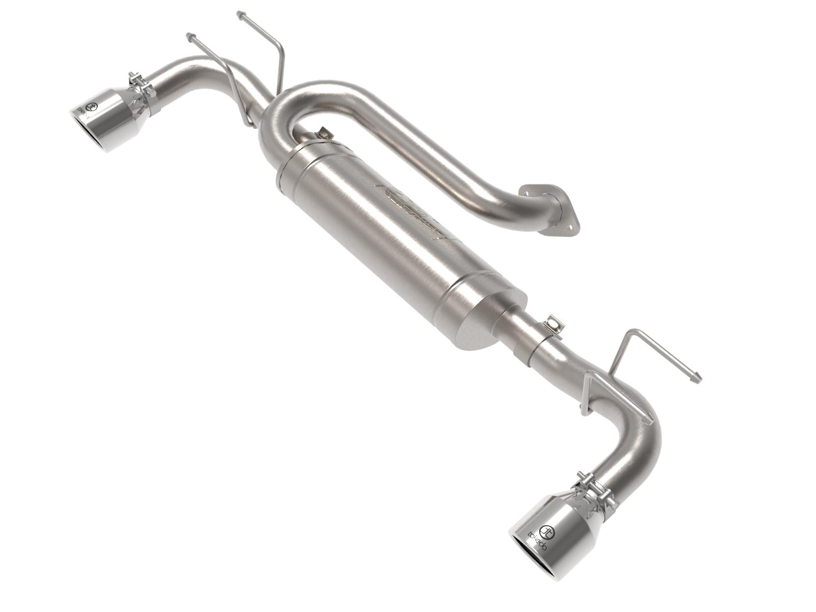 aFe Takeda 2.5" 304 Stainless Steel Axle-Back Exhaust System - Polished Tip (2019-2022 Mazda 3 2.5L) - 49-37023-P