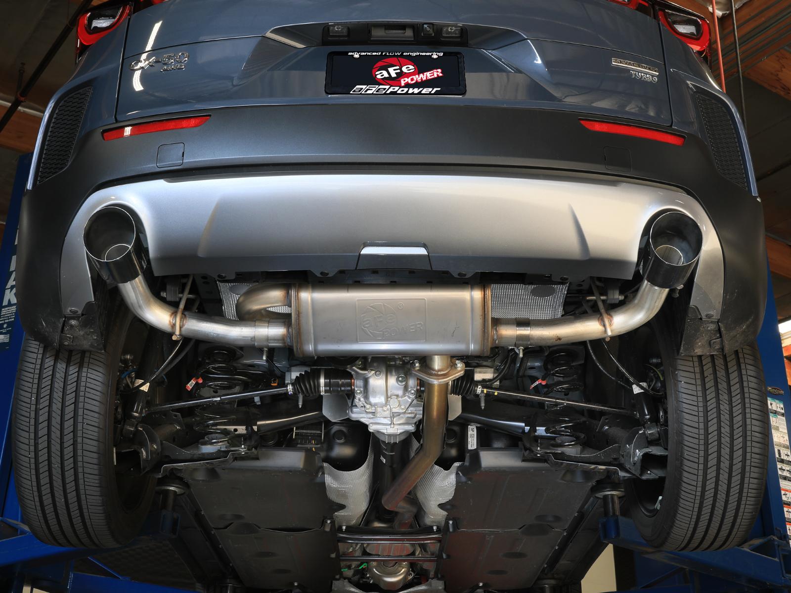 AFE Takeda 2-1/2 IN 304 Stainless Steel Axle-Back Exhaust w/ Black Tip (2023-2025 CX-50) - 49-37036-B