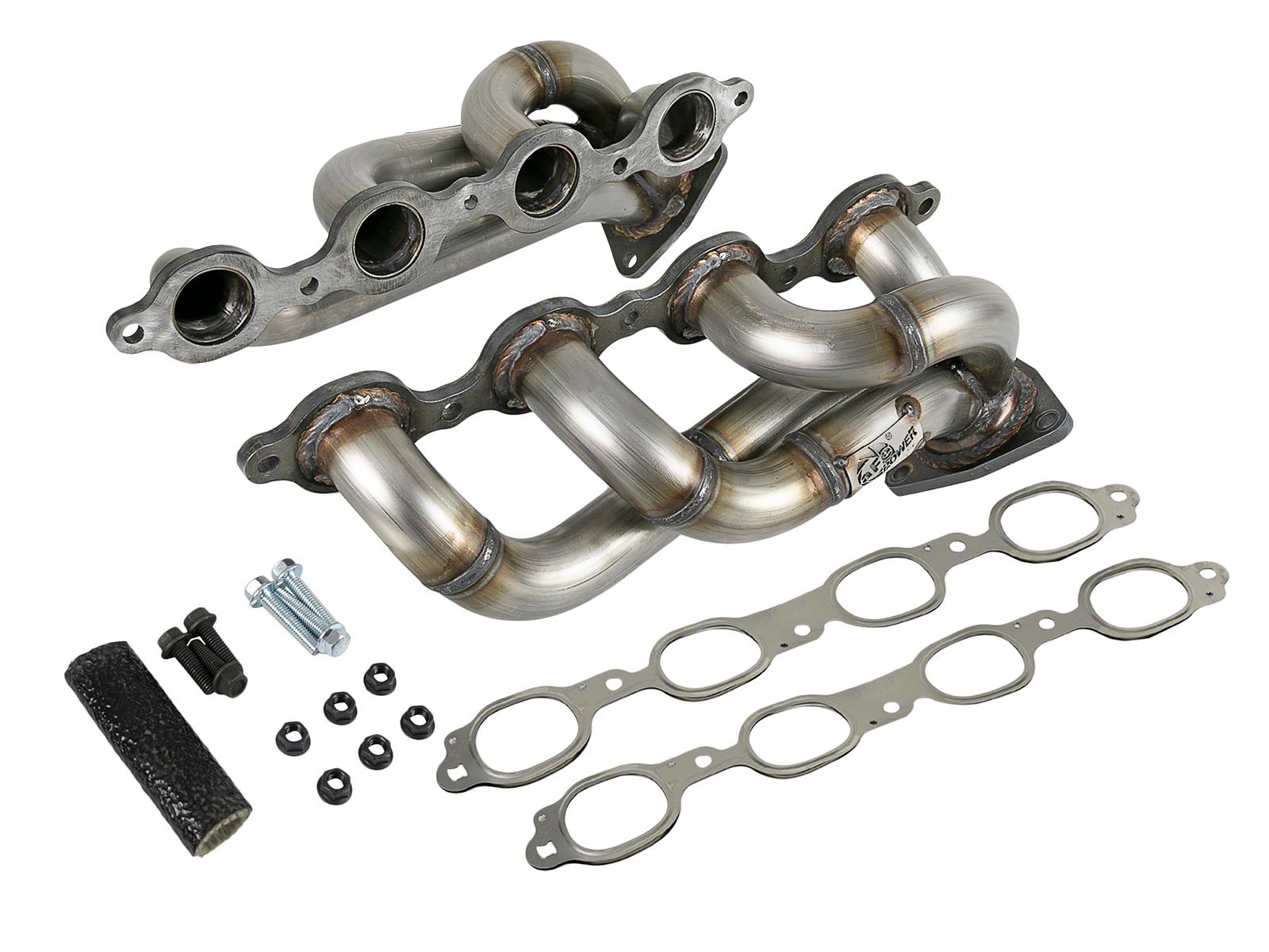 AFE Twisted Steel 1-3/4 IN 304 Stainless Steel Short Tube Header (GM Silverado/Sierra 1500 19-24 V8-5.3L/6.2L) - 48-34134