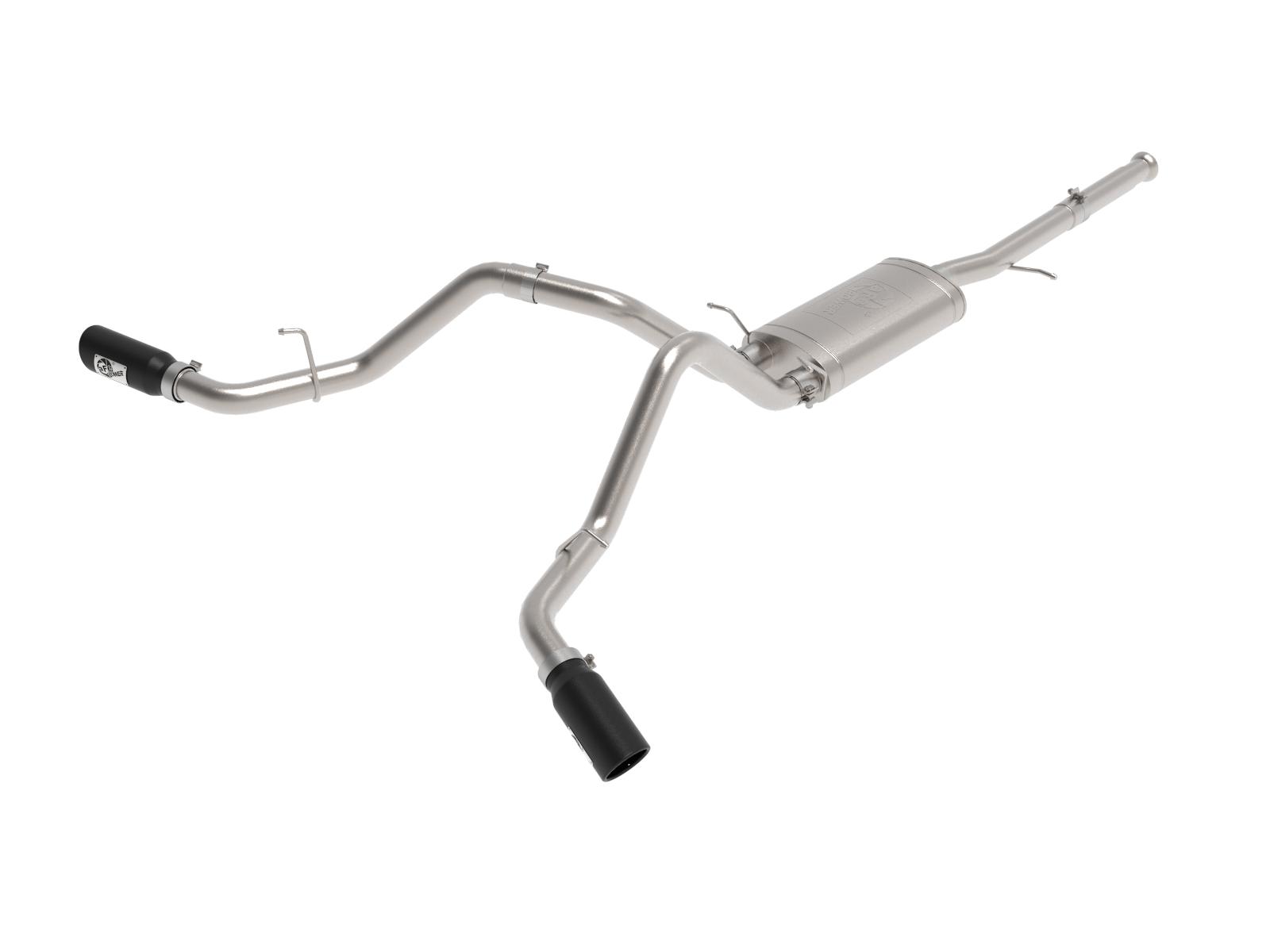 AFE Apollo GT Series Cat-Back Exhaust System w/ Dual Rear-Side Exit Black Tip - 49-44134-B