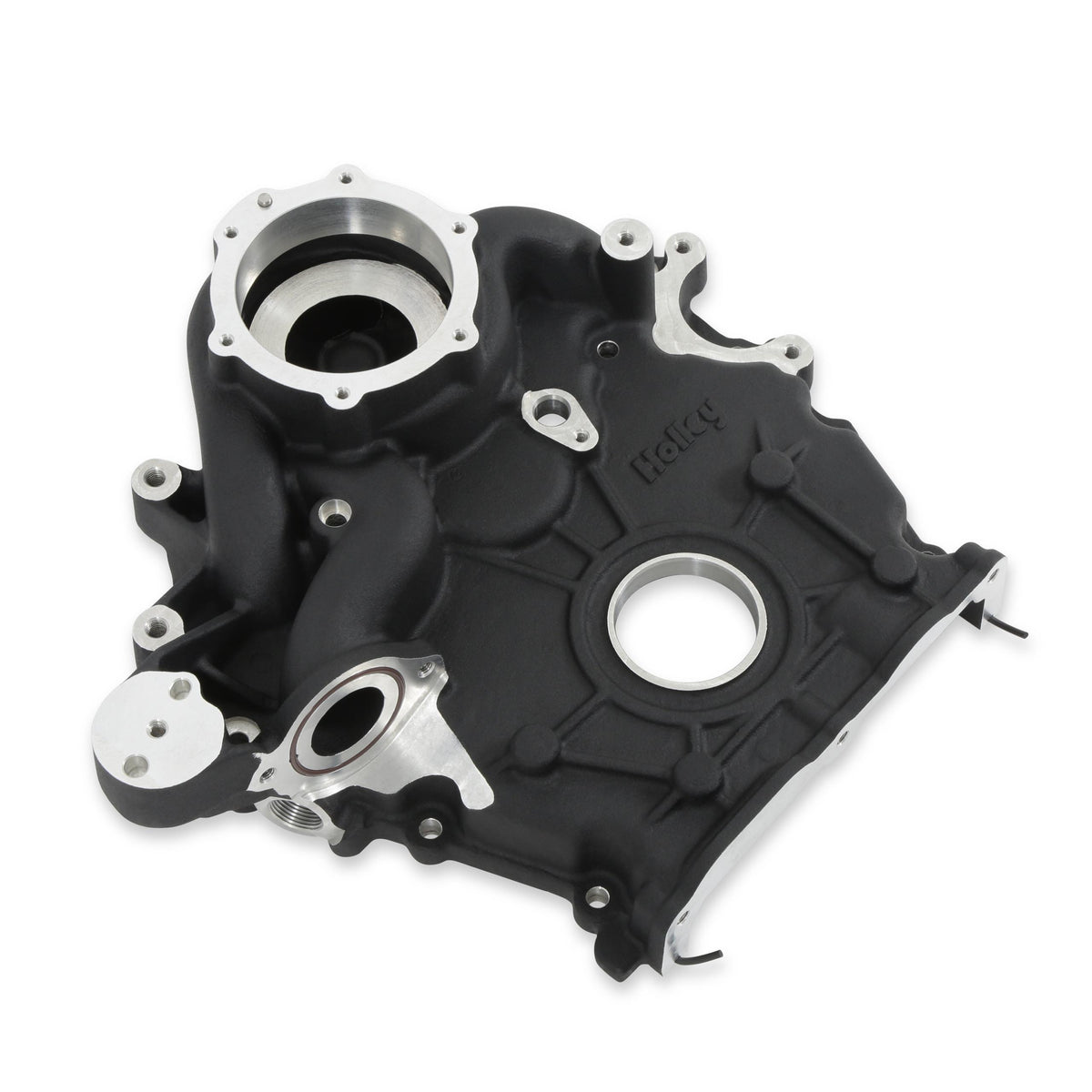 Holley Timing Cover - Water Pump Manifold - Black - 97-418