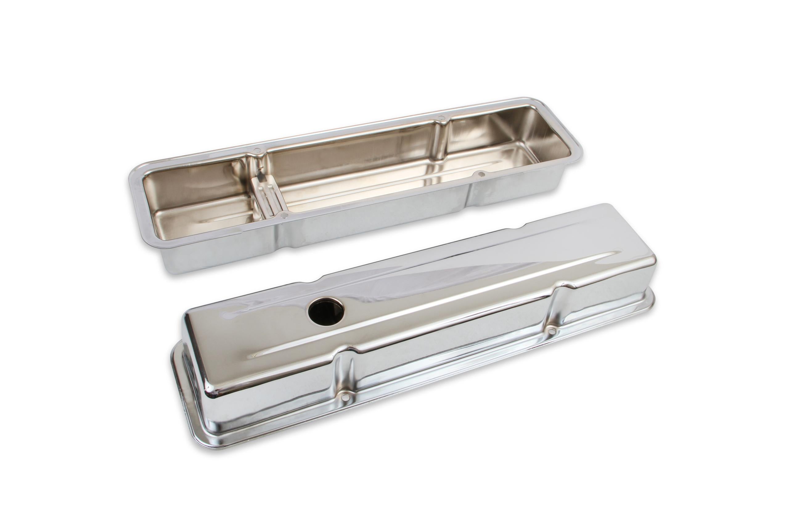 Mr. Gasket Chrome Valve Covers - Dual Cap Holes.  - 9800