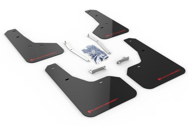Rally Armor Black Mud Flap/Red Logo (2019-2021 Forester) - MF52-UR-BLK/RD