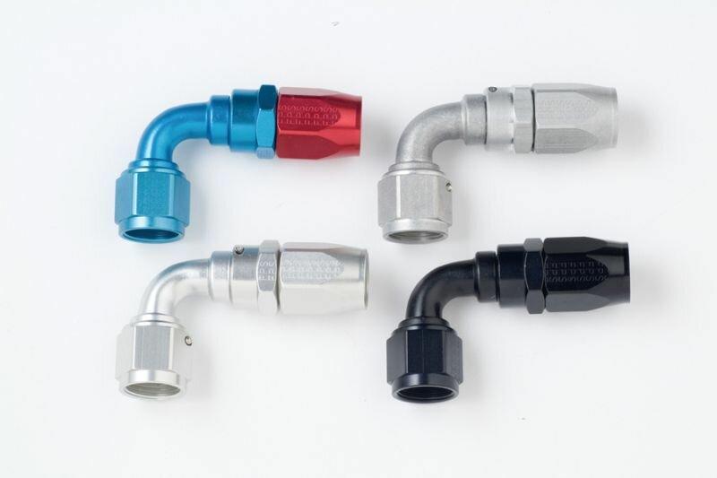 Fragola -6an 90 Degree Stainless Race Hose End - Fragola Blue and Red