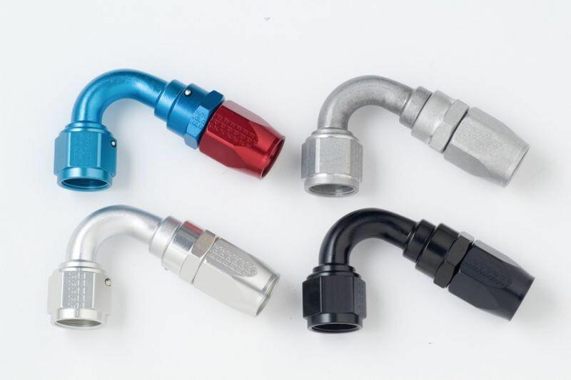 Fragola -6an 120 Degree Stainless Race Hose End - Fragola Blue and Red
