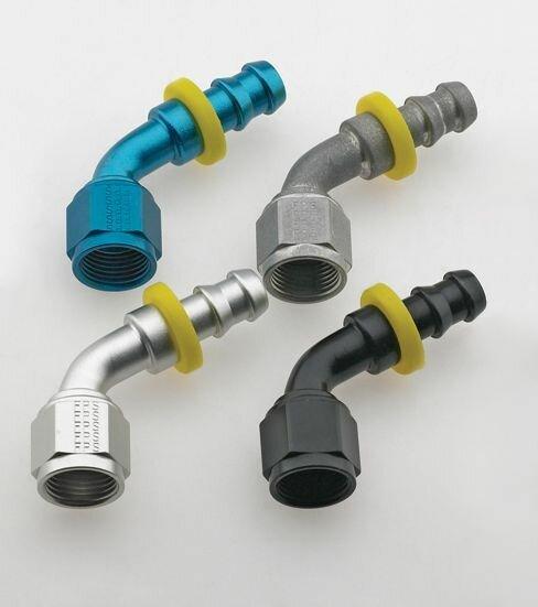 Fragola -10an 60 Degree Push-Lite Race Hose End - Blue