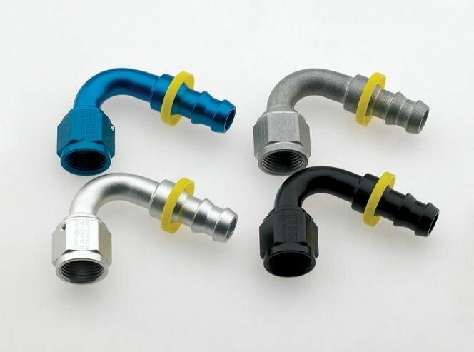 Fragola -8an 120 Degree Push-Lite Race Hose End - Black