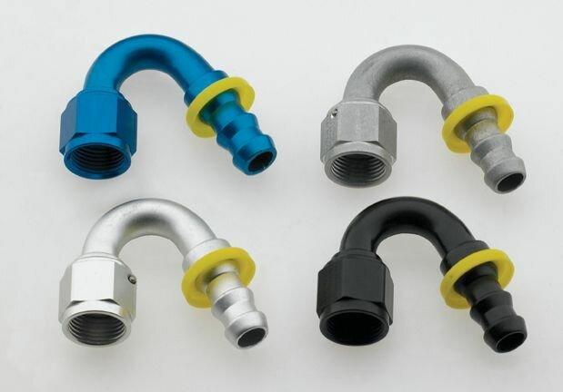 Fragola -8an 150 Degree Push-Lite Race Hose End - Black