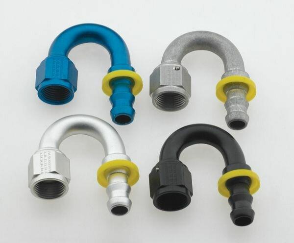 Fragola -10an 180 Degree Push-Lite Race Hose End - Black