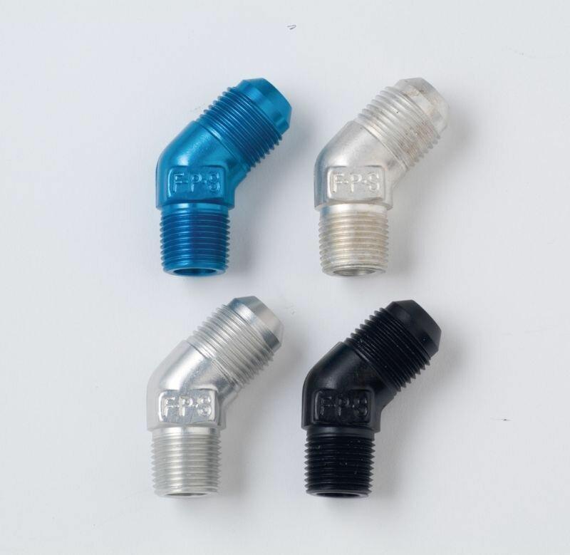 Fragola -6 x 1/4" NPT 45 Degree Aluminum Adapter - Blue