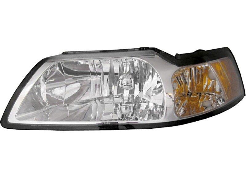 99-04 Mustang Clear Lens Chrome Trim Headlight Set w/ Xenon Bulbs (2 Piece Set)