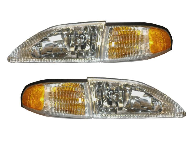 94-98 Mustang Headlight Kit - Cobra Style - Clear Lens (4 Piece Kit)