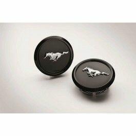 Ford Center Caps - With Pony Logo, Low Gloss Black (2015-2017 Mustangs) - FR3Z-1130-C