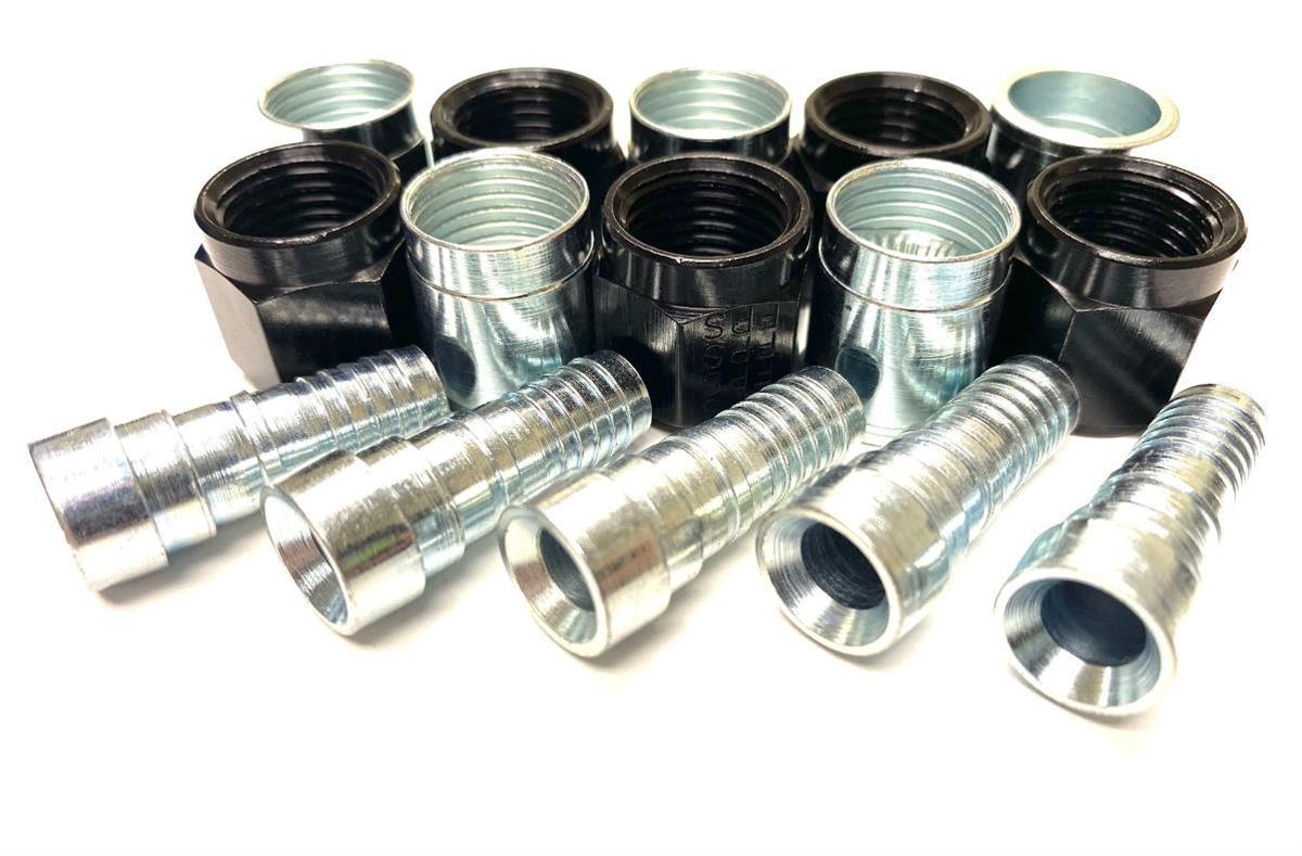 Fragola #3 Straight Crimped Fitting W/ Col-20Pcs, Black Nuts - 6001023-BL