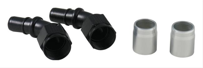 Fragola #10 X 45 PTFE Crimp Fitting, (Pair), Black, - 6404023