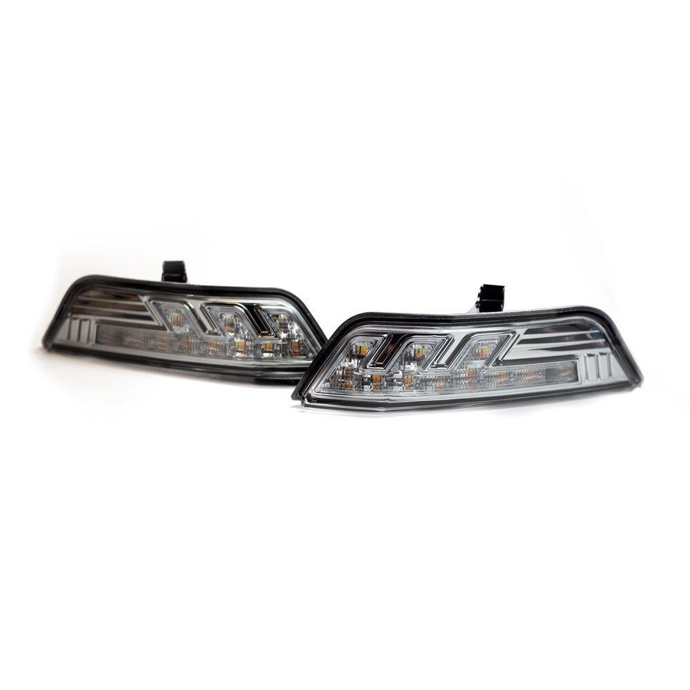 Recon 264147CL 2015-2017 Mustang Front Lower Bumper Corner Mounted White LED Running Light & Amber LED Turn Signal - Clear Lens