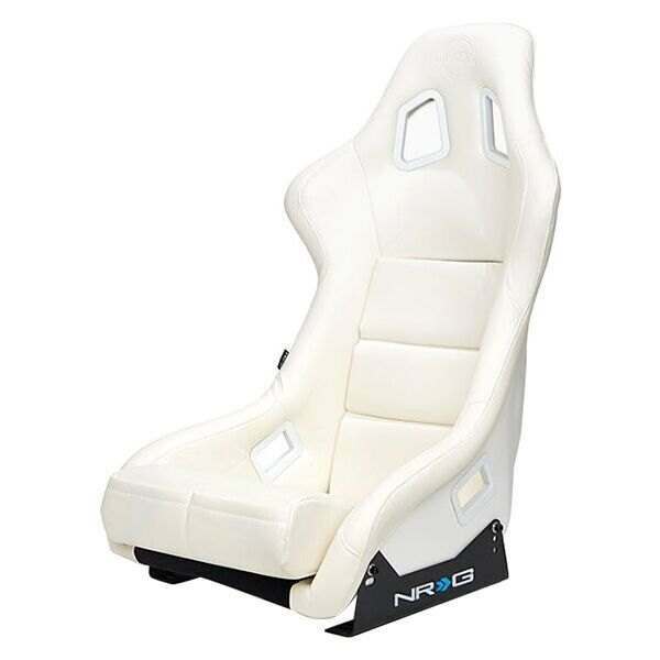 NRG FRP Bucket Seat White Vinyl Material (Large) - FRP-302WT-V
