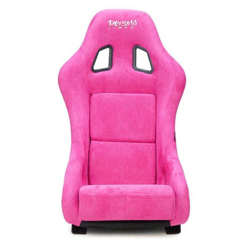 NRG FRP Bucket Seat PRISMA Edition with pearlized back. All Fushia alcantara vegan material w/ phone pockets. (Medium) - FRP-303FH-PRISMA