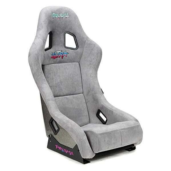 NRG FRP Bucket Seat ULTRA Edition with Grey peralized back, GreyAlcantara material, phone pockets and special ultra embroidery (Medium) - FRP-303GY-ULTRA