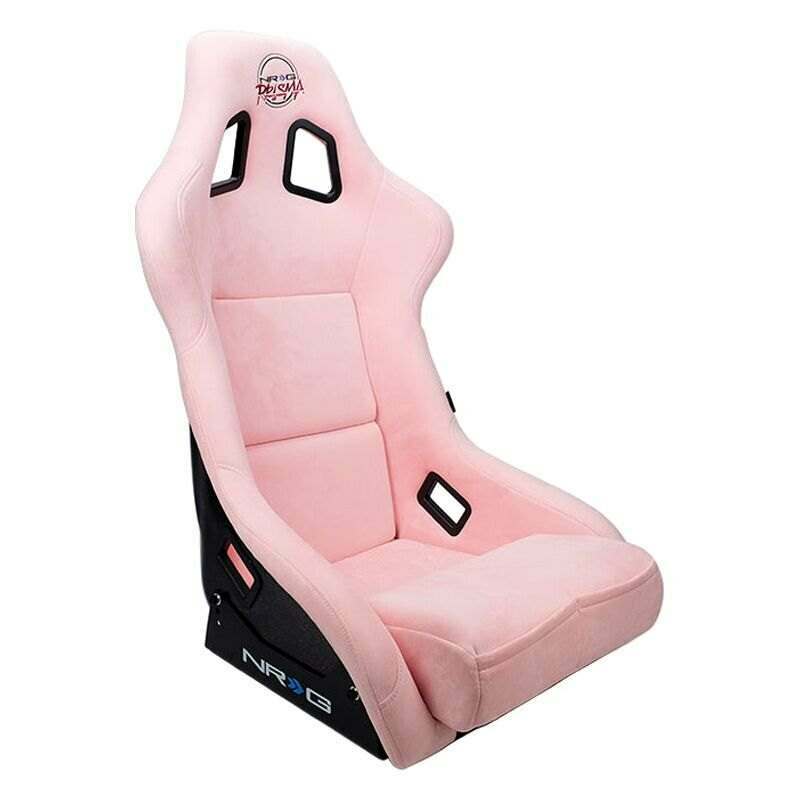 NRG FRP Bucket Seat PRISMA Edition with pearlized back. All Pink alcantara vegan material. (Medium) - FRP-303PK-PRISMA