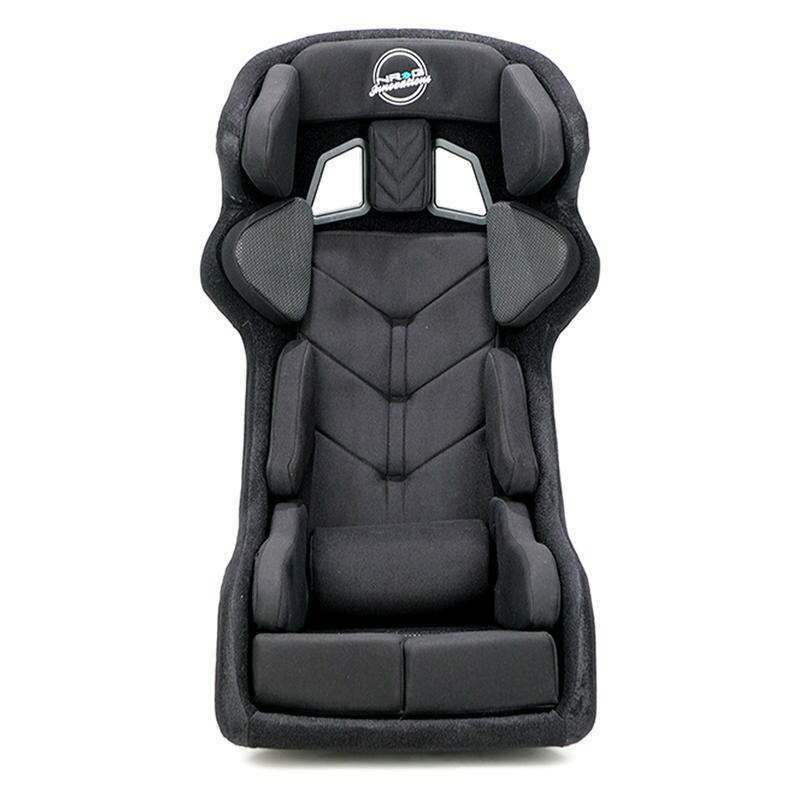 NRG FIA Competition Seat with Competition Fabric, FIA homologated, Head Containment, Velcro Paddings Snugged Fit ( Thick Cushion) - FRP-RS700M-BK2