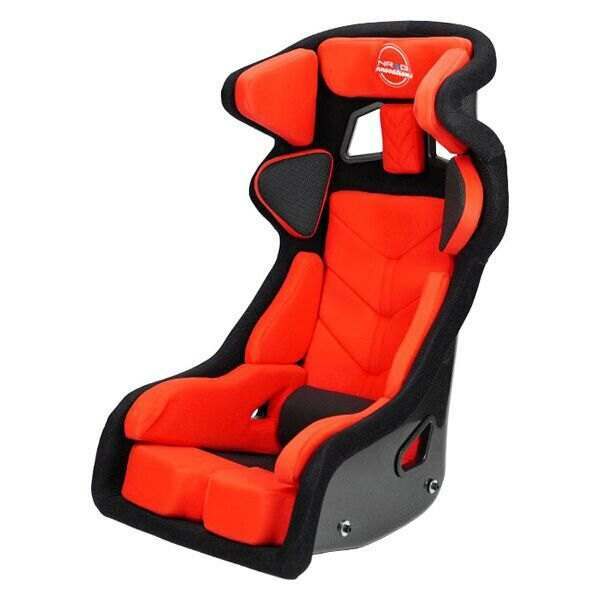 NRG FIA Competition Seat with Competition Fabric, FIA homologated, Head Containment, Velcro Paddings Snugged Fit ( thick cushion) - FRP-RS700M