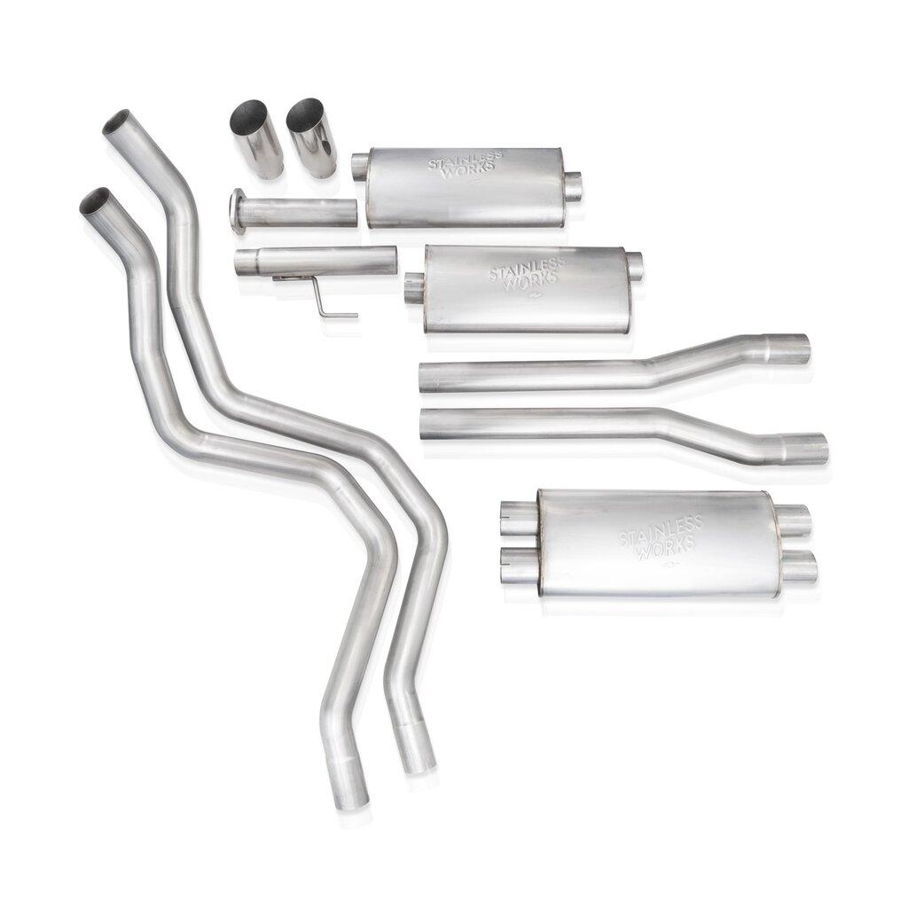 Stainless Works Catback Exhaust System - Redline, Black Tips (2020-2025 F-250 & F-350 7.3L) - FT220CBR-B