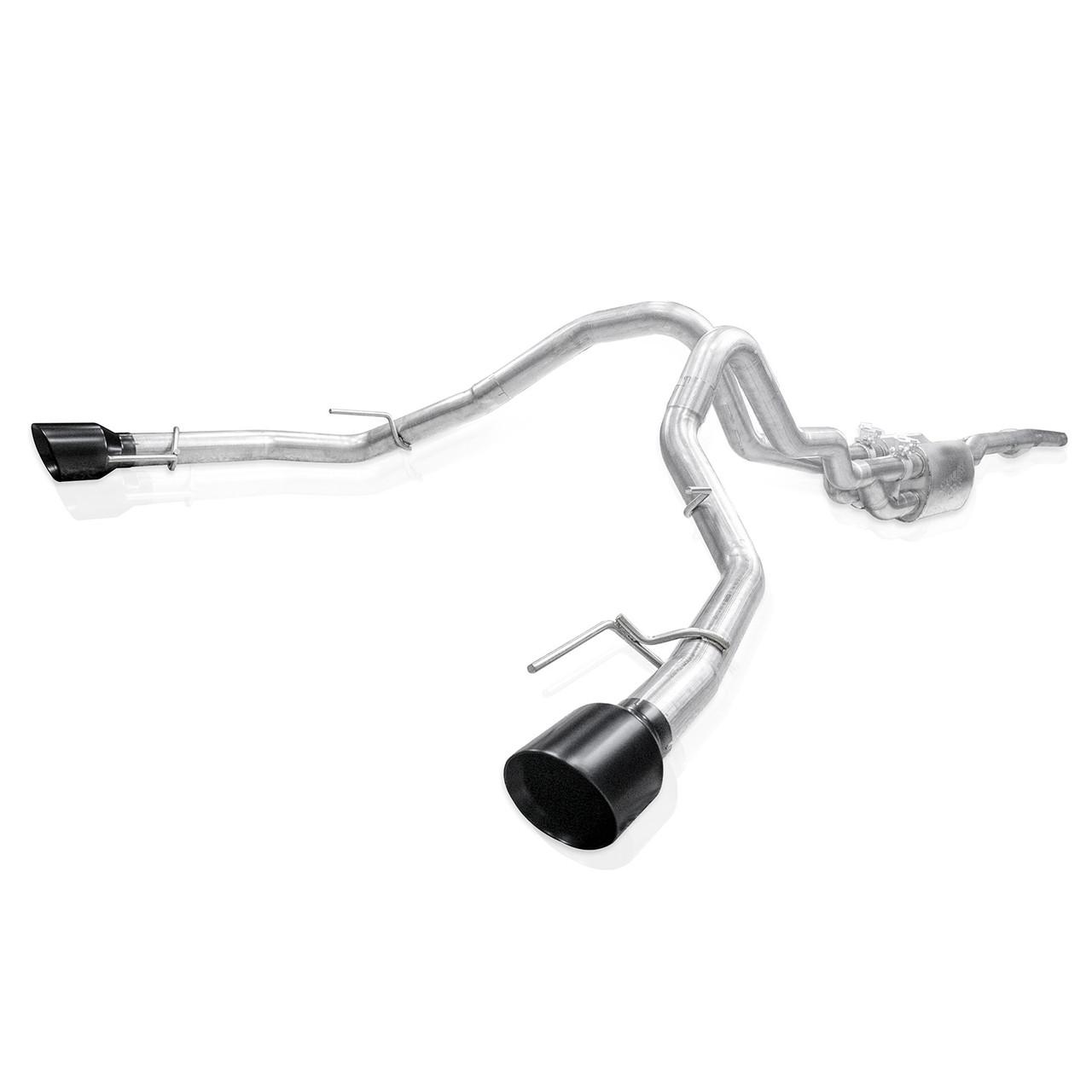 Stainless Works 3" Catback Exhaust System - Dual 4" Matte Black Slash-Cut Conical Tips (2023-2025 F-150 Raptor R 5.2L) - FTR25CB