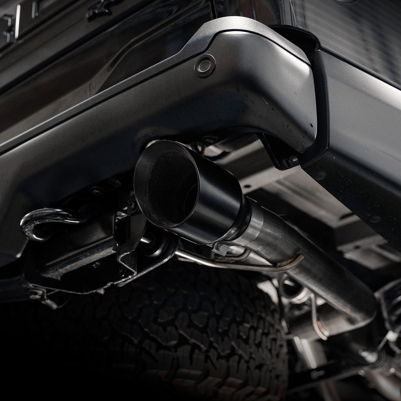 Stainless Works 3" Catback Exhaust System - Dual 4" Matte Black Slash-Cut Conical Tips (2023-2025 F-150 Raptor R 5.2L) - FTR25CB