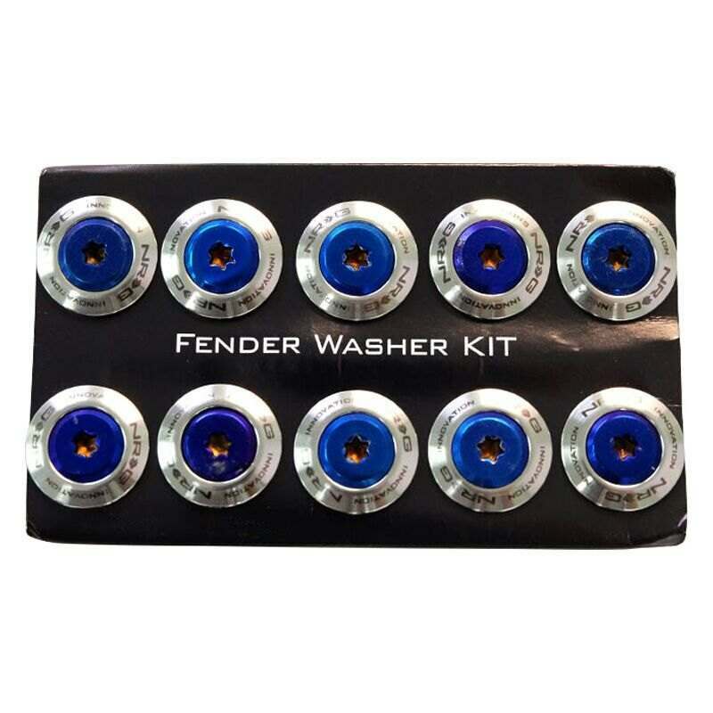 NRG Fender Washer Kit, Set of 10, Thin washers Stainless steel and bolt, Rivets for plastic - FW-200ST