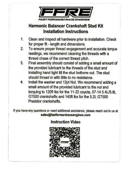 FFRE Harmonic Balancer Crankshaft Stud Kit (2007-2014 GT500)