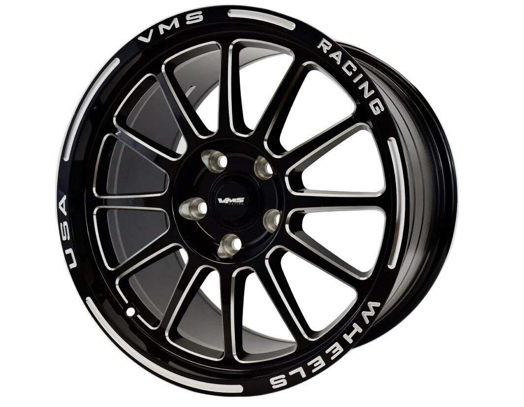 VMS Racing Black Hawk 17 x 10" Rear Street Drag Race Wheel (2005-2023 Mustang w/ Brembo Brakes) - VWBH013