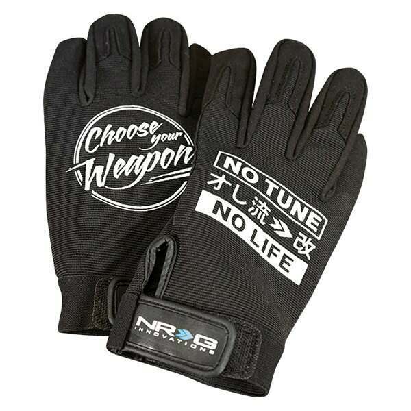 NRG Mechanic Gloves M in Black - GS-200BK-M