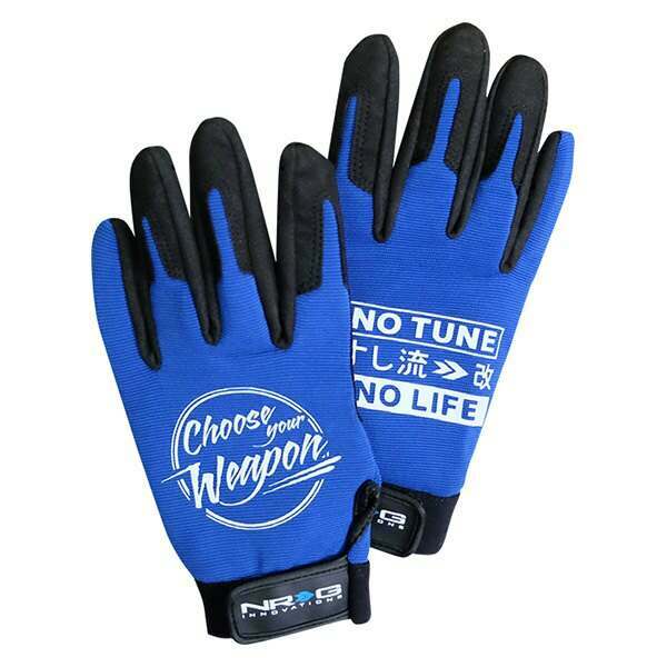 NRG Mechanic Gloves L in Blue - GS-200BL-L